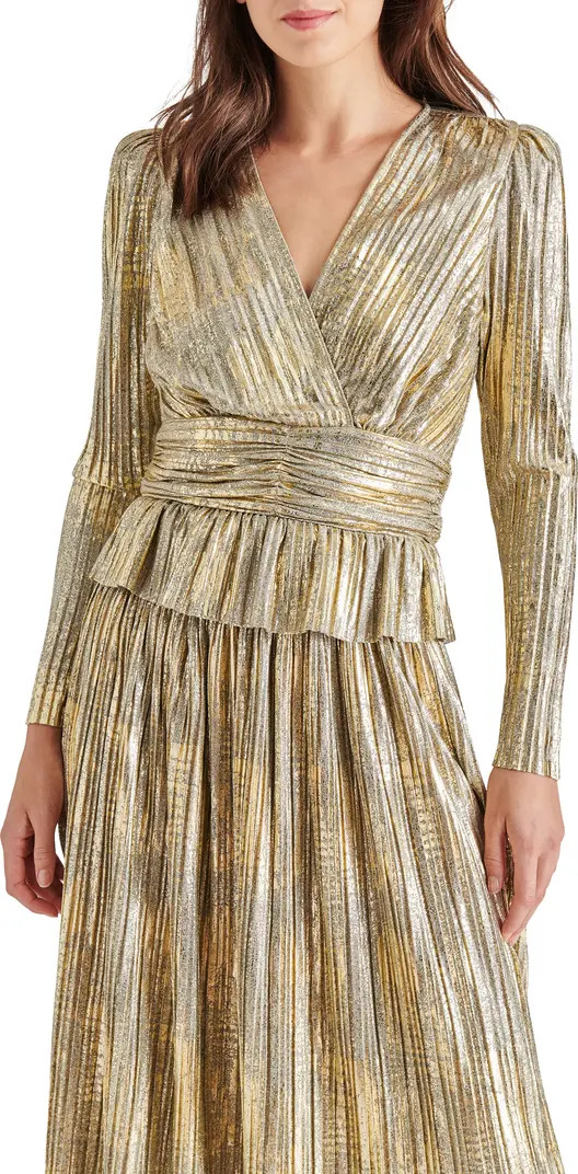 Azura Metallic Peplum Top | Nordstrom