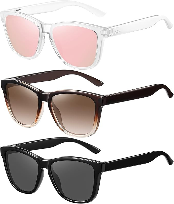 Sunglasses Womens Men Classic Retro Polarized Sunglasses Trendy Vintage Sun Glasses UV400 Protect... | Amazon (US)