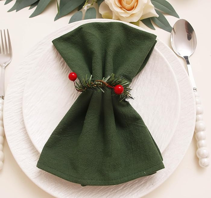 Cotton Fall Cloth Napkins Set of 12, 16’’x16’’, Dinner Cloth Napkins Washable Bulk with H... | Amazon (US)
