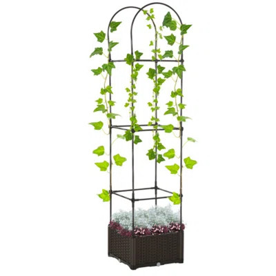 Raised Garden Bed with Trellis, Self-Watering Planter Box, 69.7" Tomato Planters for Climbing Plants Vegetable Vine Flowers | Wayfair North America
