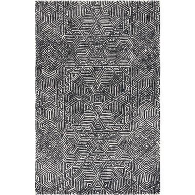 Micro-Loop MLP956 Hand Tufted Indoor Area Rug - Ivory/Black - 6'x9' - Safavieh | Target