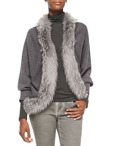 Neiman Marcus
				
			
		
		
	
	


				
				Long-Sleeve Fur-Trim Cardigan | Neiman Marcus