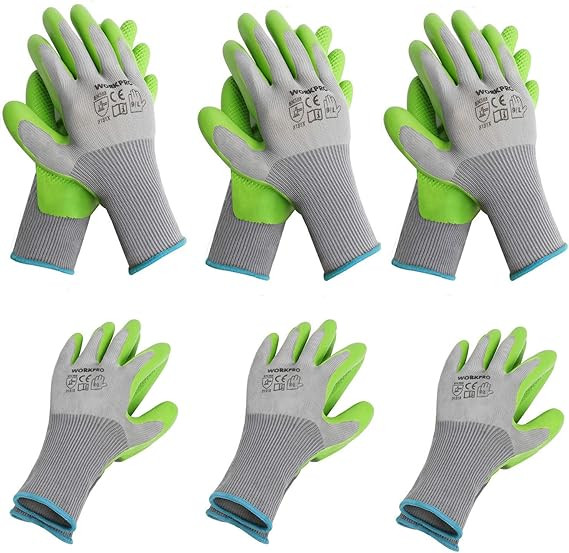 WORKPRO 6 Pairs Garden Gloves, Work Glove with Eco Latex Palm Coated, Gardening Gloves, Working G... | Amazon (US)
