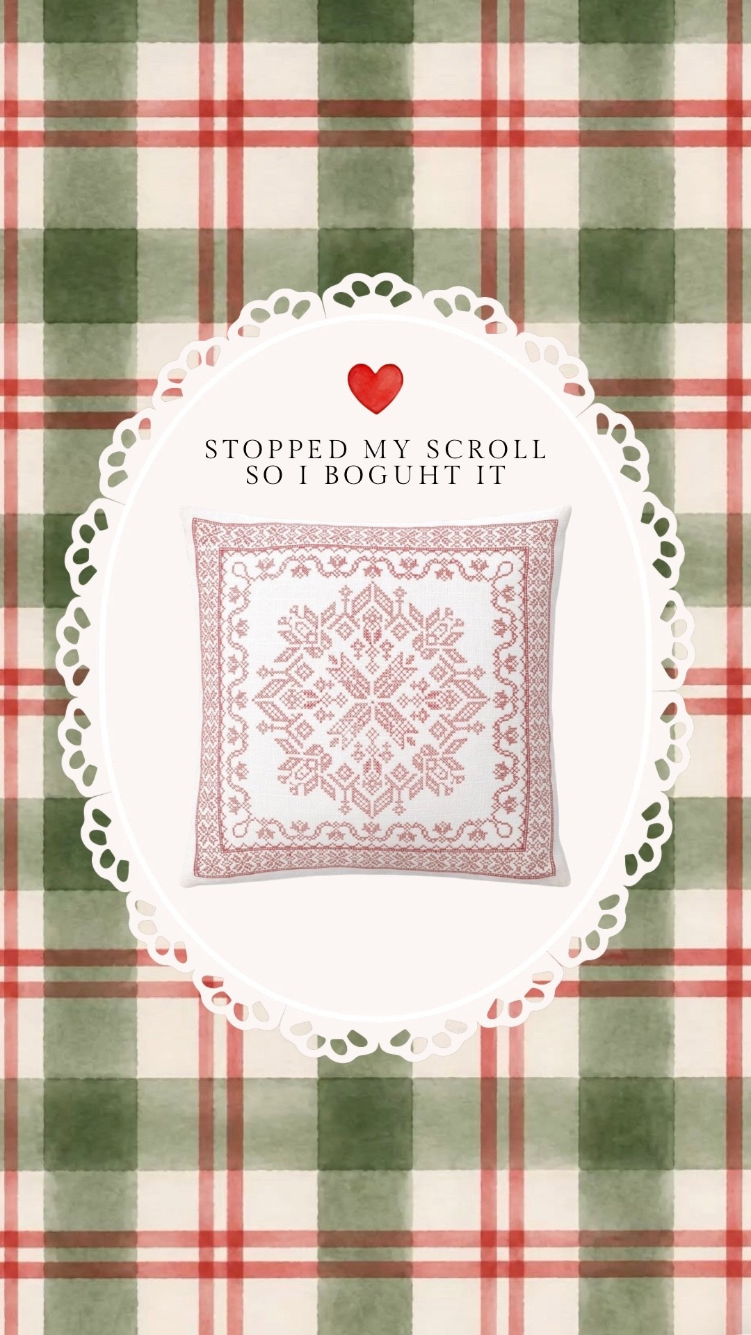 As soon as I saw this cross stitch Christmas pillow, I knew I needed it. The back is a red ticking stripe. #target