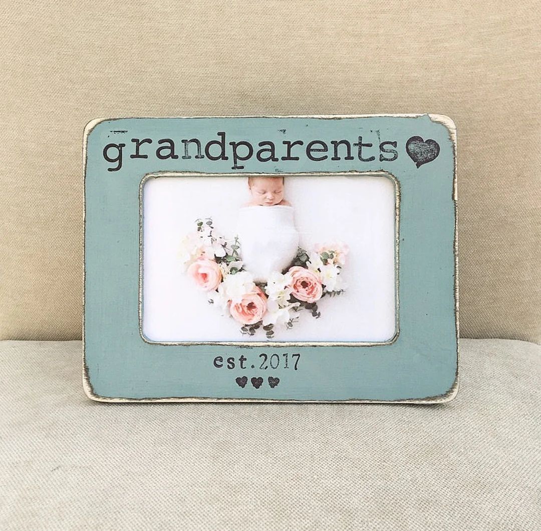 Grandparents Frame, Gift for Grandparents, Baby Picture Frame, Pregnancy Reveal, Gender Reveal Gi... | Etsy (US)