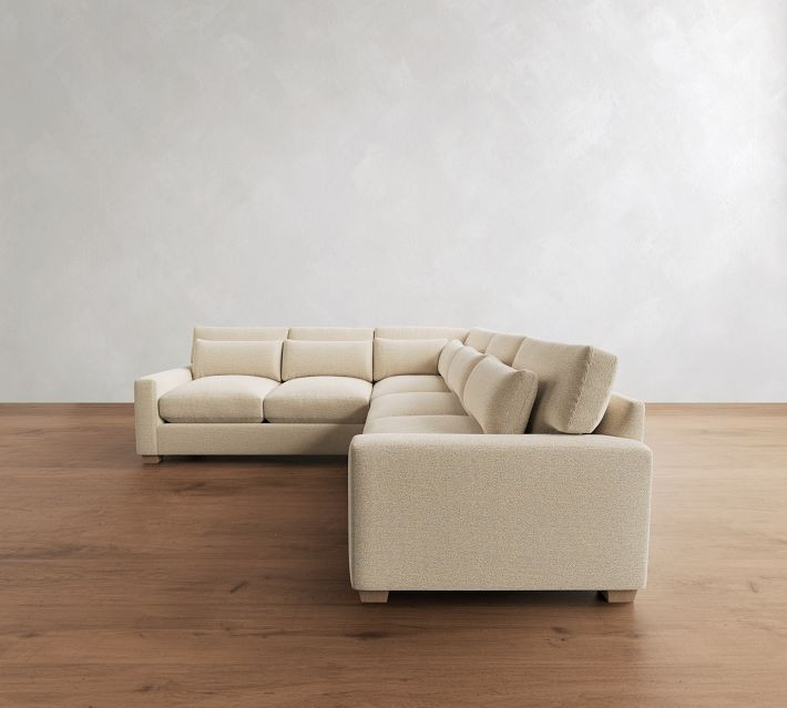 PB Comfort Modern Square Arm Deep Seat 3-Piece L-Shaped Sectional (110") | Pottery Barn (US)