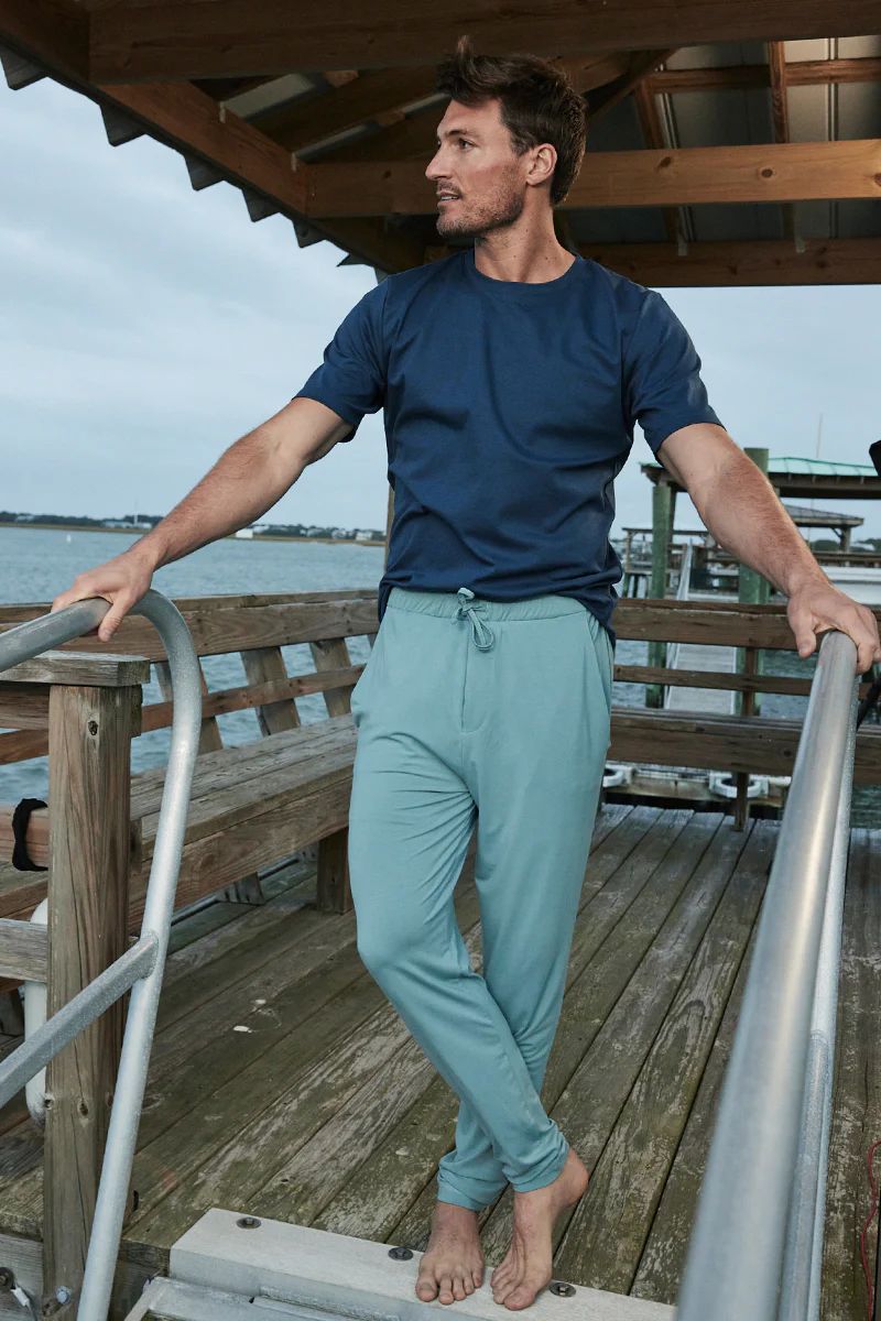 Men's Bamboo Lounge Pants in Stone Blue | Lake Pajamas