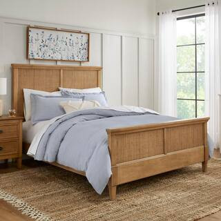 Marsden Patina Wood Finish Wooden Cane Queen Bed (65 in. W x 54 in. H) | The Home Depot