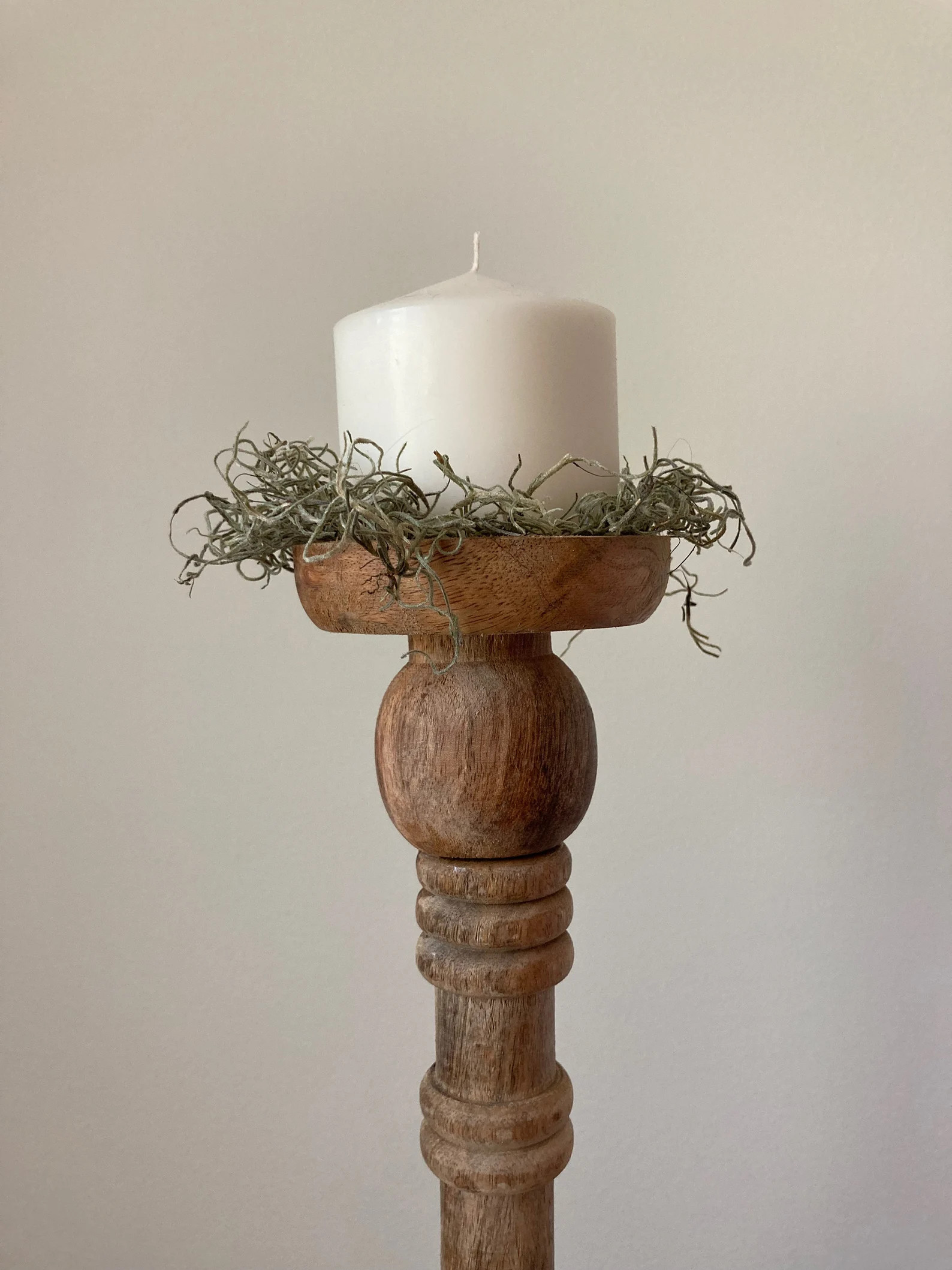 Tall Distressed Wood Pillar Candle Holder Candlestick | Etsy | Etsy (US)