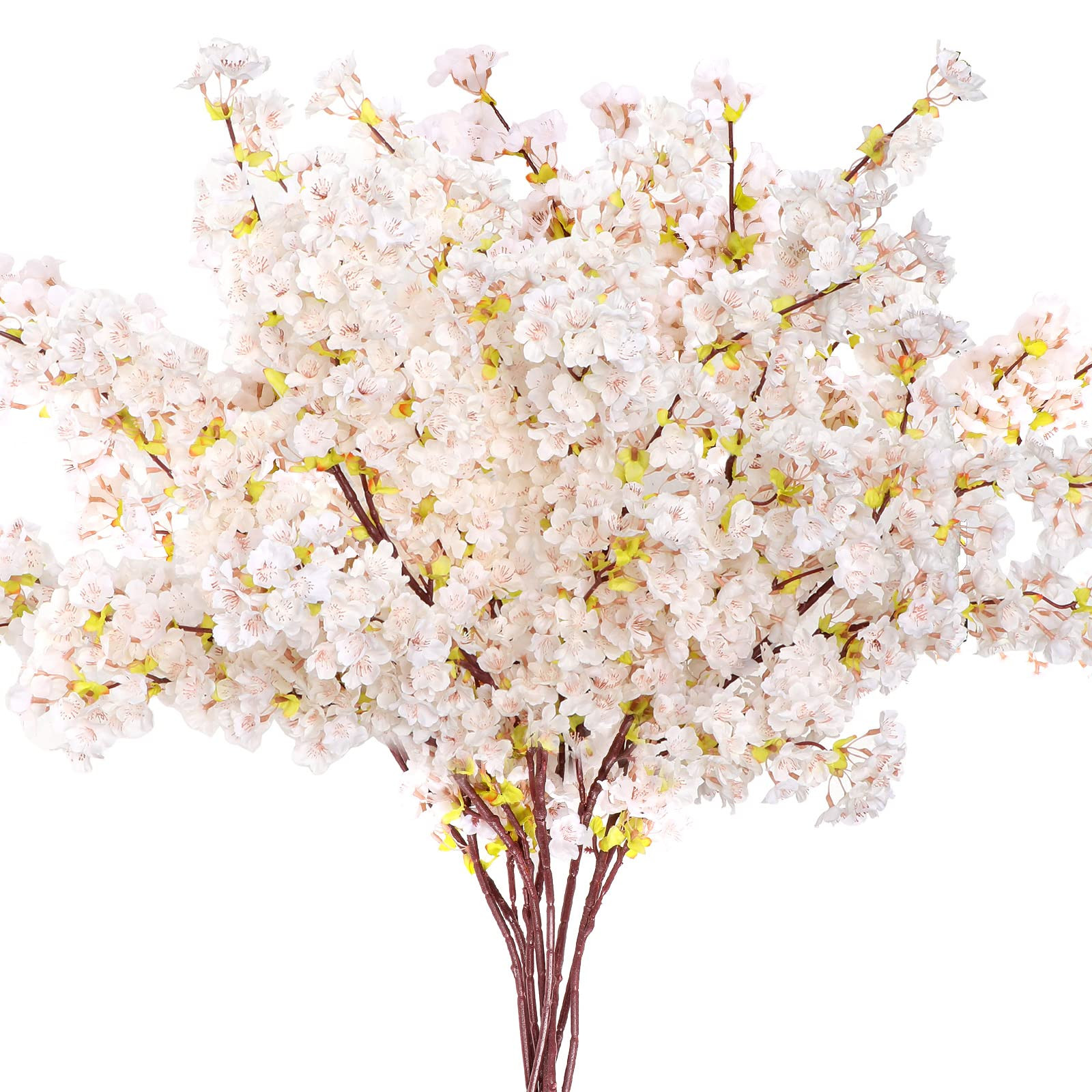 Giegxin 8 Pcs Silk Cherry Blossom Branches Cherry Blossom Tree Stems Long Stem Artificial Flowers... | Amazon (US)