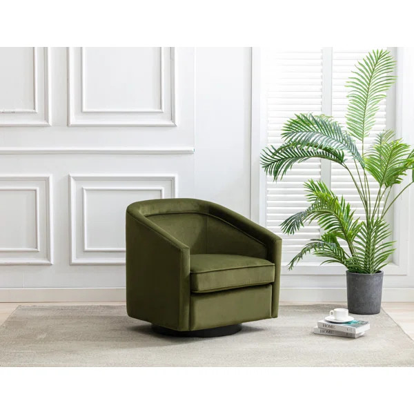 Aloisa Velvet Swivel Barrel Chair | Wayfair North America