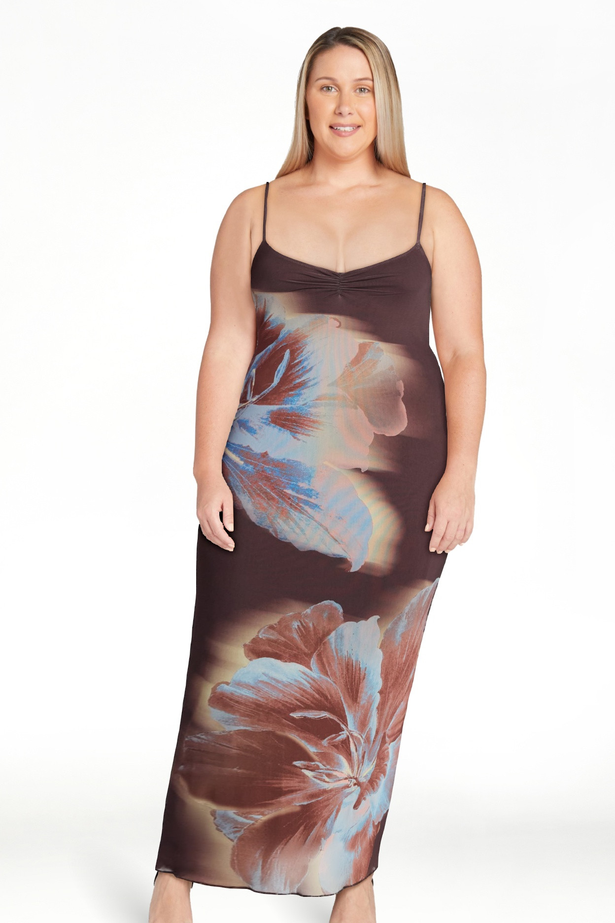Madden NYC Women’s Floral Mesh Midi Dress, Sizes XXS-XXL | Walmart (US)