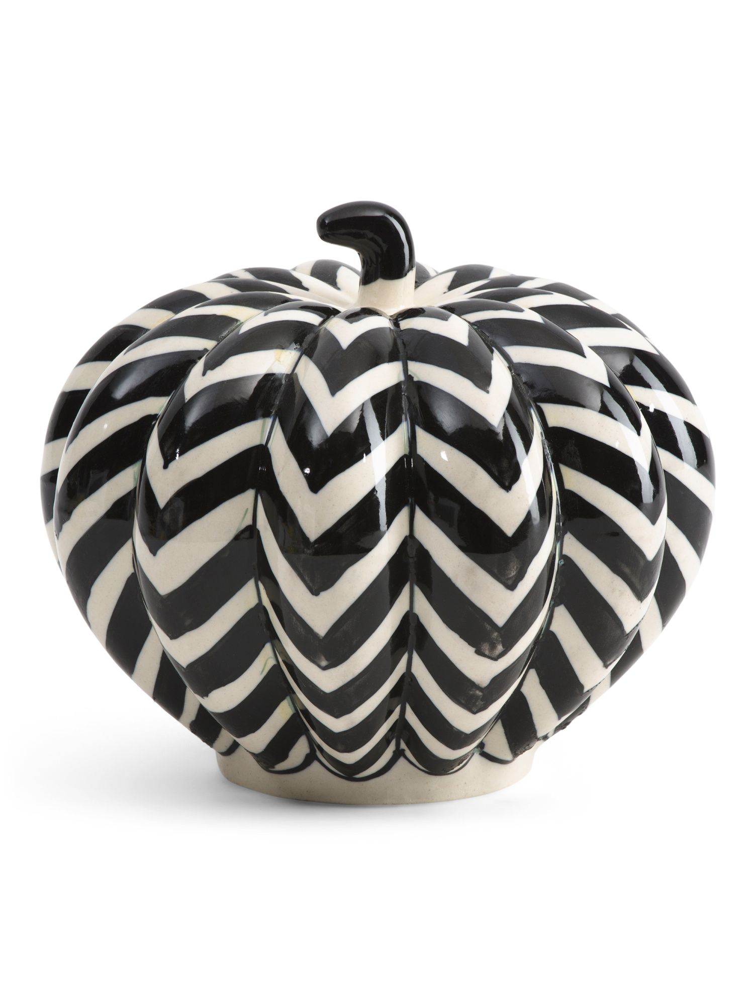 8in Ceramic Chevron Pumpkin | Marshalls