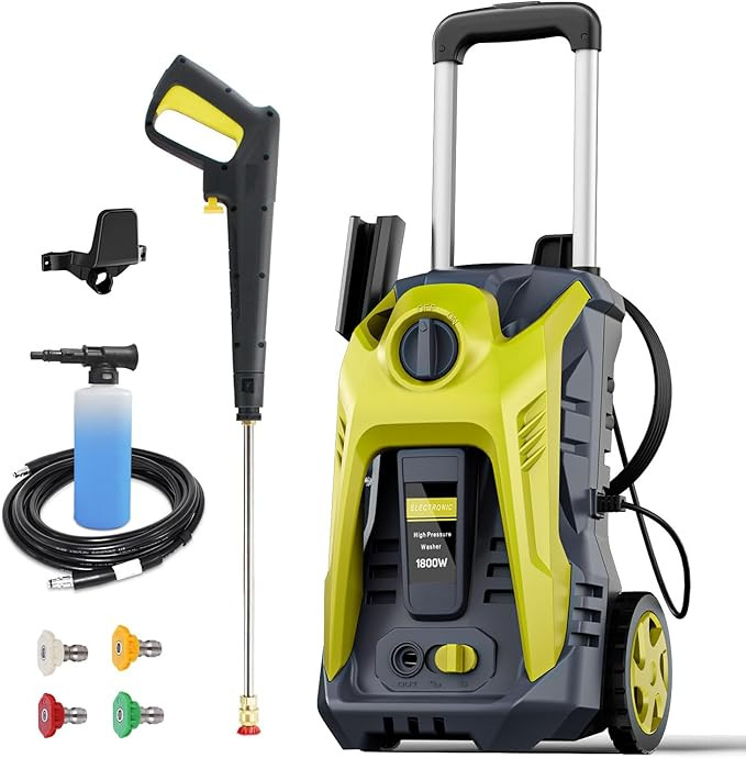 Electric Power Washer 4800 PSI 2.9 GPM Pressure Washer with 25FT Hose, 4 Quick Connect Nozzle and... | Amazon (US)