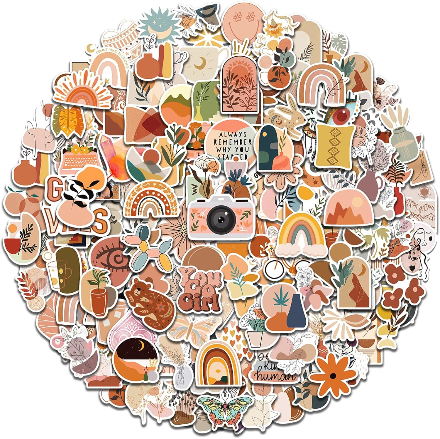 Benresive Boho Stickers for Adults Kids, 300 Pcs Water Bottle Stickers, Aesthetic Cute Stickers, ... | Amazon (US)