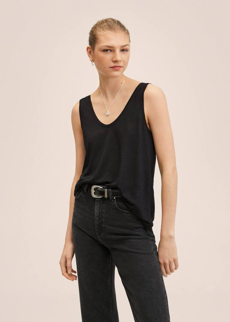 100% linen top | MANGO (US)
