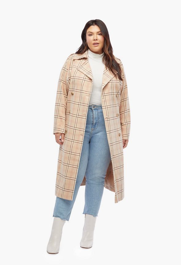 Faux Wool Trench Coat | JustFab