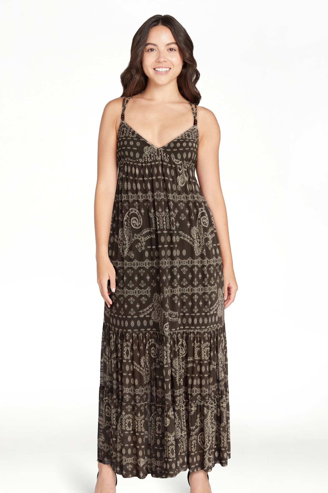 No Boundaries Tiered Maxi Dress, Women's XXS-XXL | Walmart (US)