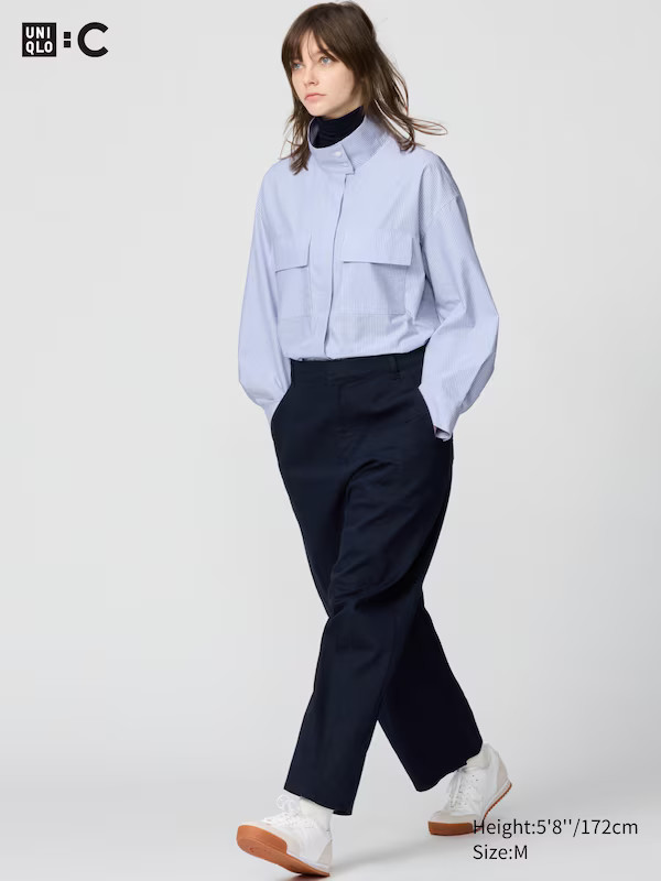 Cotton Curve Ankle Trousers | UNIQLO (UK)