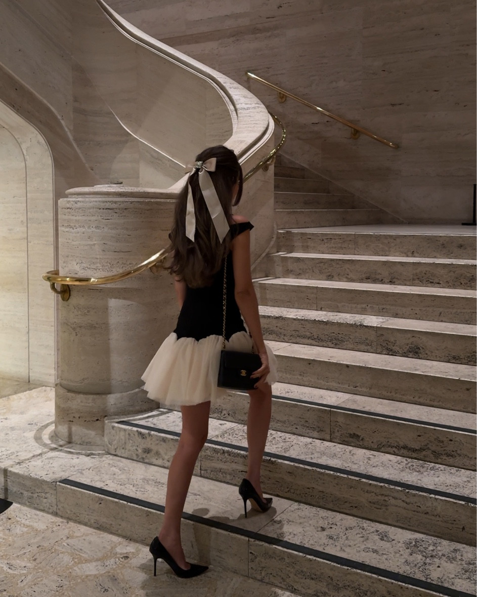 An evening at the ballet 🩰🎀✨ black dress with tutu skirt, elegant outfit, Christmas party inspo, satin hair bow 

#LTKFindsUnder100 #LTKSeasonal #LTKHoliday