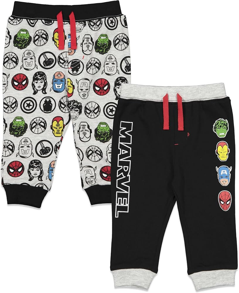 Marvel Avengers Hulk Black Panther Captain America 2 Pack Pants Newborn to Little Kid | Amazon (US)