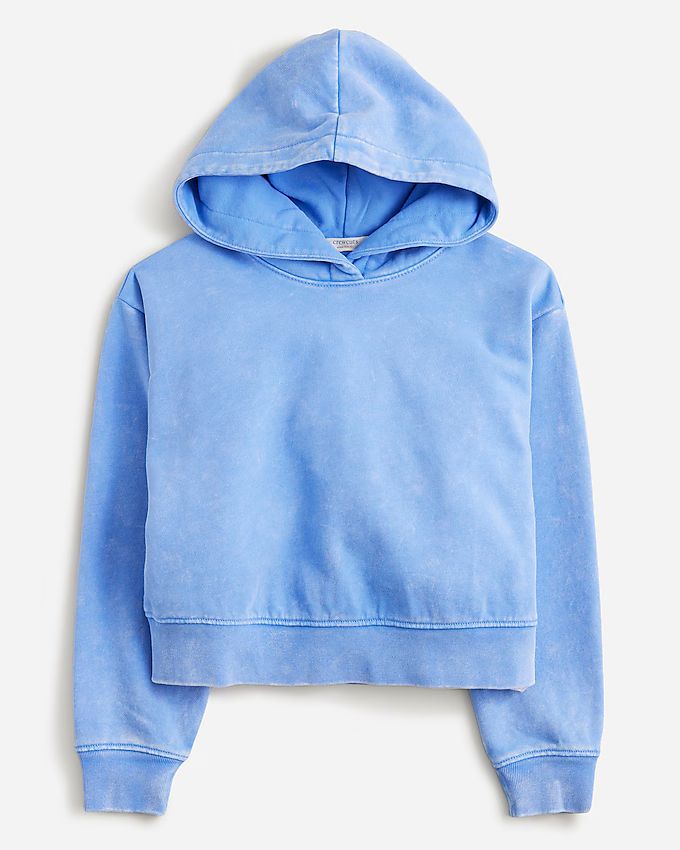 Girls' cropped garment-dyed hoodie | J.Crew US