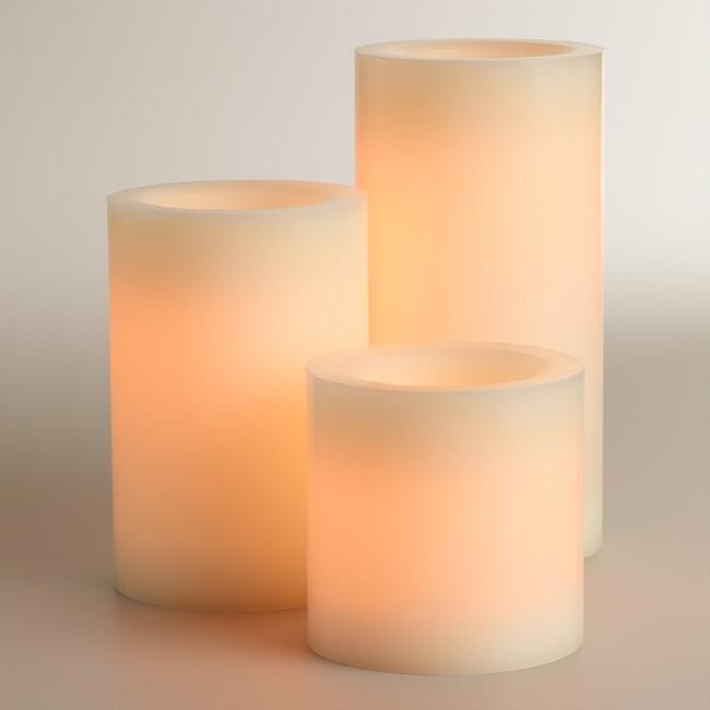 Ivory Flameless LED Pillar Candle | World Market