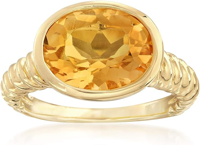 Ross-Simons 4.50 Carat Oval Citrine Ring in 18kt Gold Over Sterling | Amazon (US)