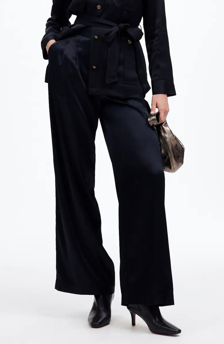 Superwide Leg Trousers in Stretch Satin | Nordstrom Rack