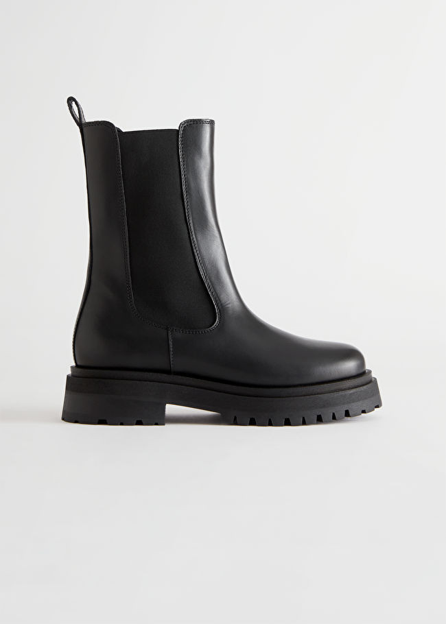Chelsea-Boots aus Leder mit kompaktem Absatz | & Other Stories (DE + FR)