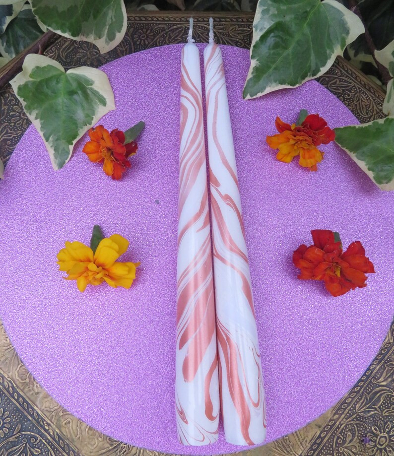 Copper Marbled Taper Candle Set | Etsy | Etsy (US)