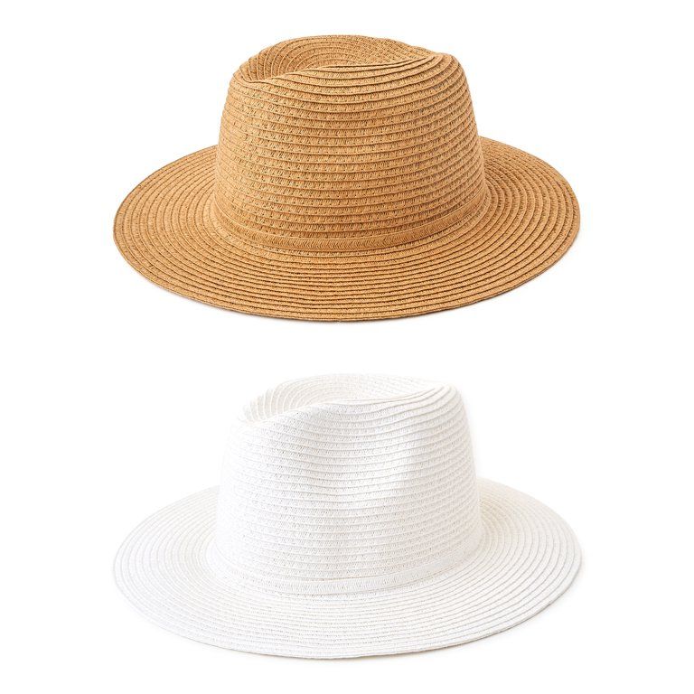 Time and Tru Women's Straw Fedoras, 2-Pack | Walmart (US)