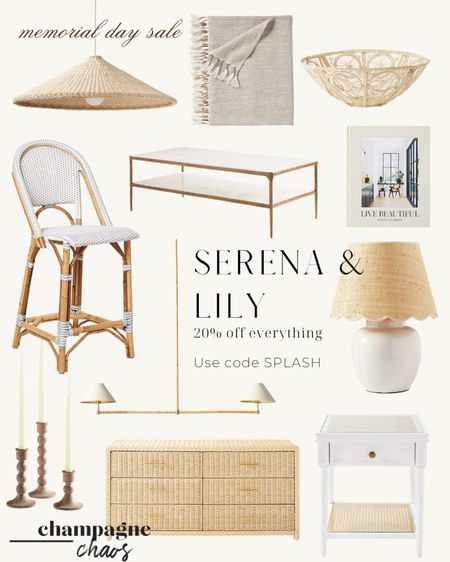 20% off everything sale at Serena & Lily! Use code SPLASH

Home, decor, furniture, sale

#LTKsalealert #LTKFind #LTKhome
