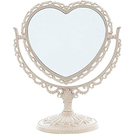 1 PC European-Style Desk Mirror Cute Heart- Mirror Double Sided HD Magnifying Dressing Mirror Rotata | Amazon (US)
