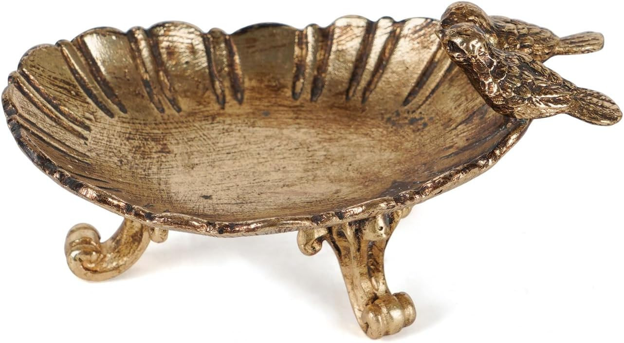 NIKKY HOME Vintage Gold Ring Holder Jewelry Dish, Antique Birds Trinket Display Decorative Metal ... | Amazon (US)