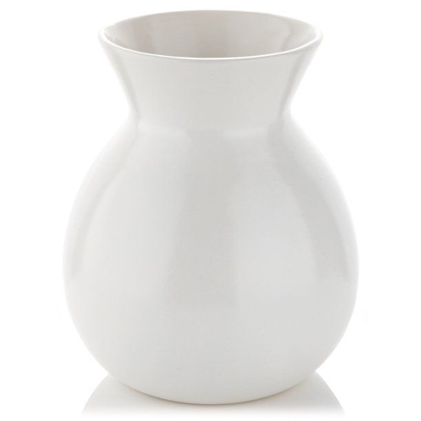 White Rustic Ceramic Decorative Table Vase, 8"x6.75" | Walmart (US)
