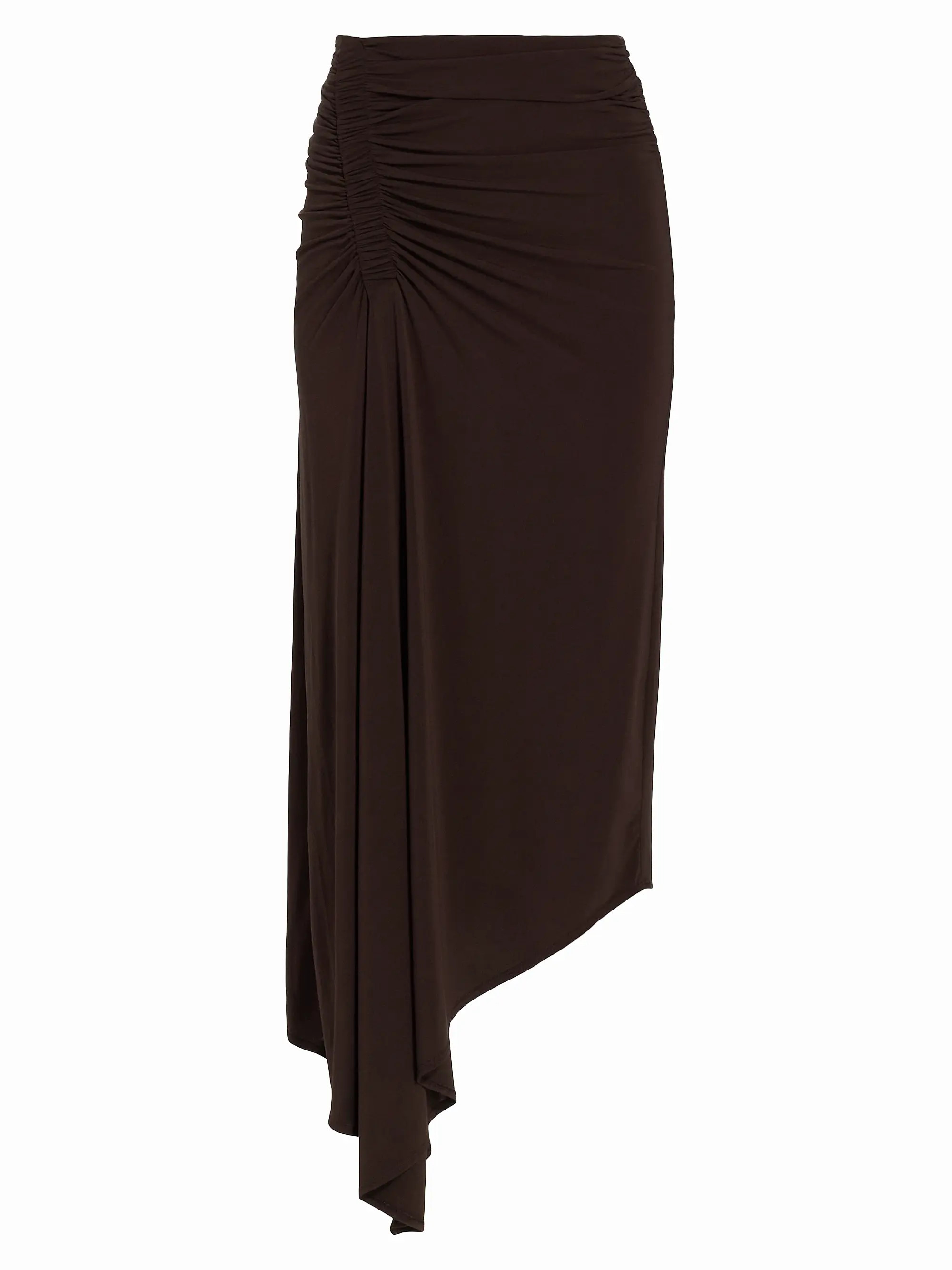 Adeline Ruched Asymmetric Midi-Skirt | Saks Fifth Avenue
