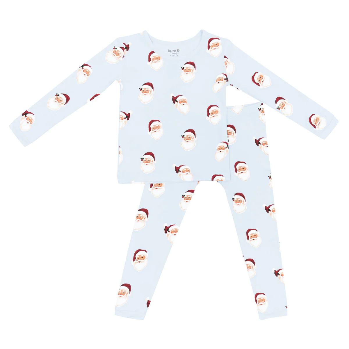 Long Sleeve Pajamas in Vintage Santa | Kyte Baby