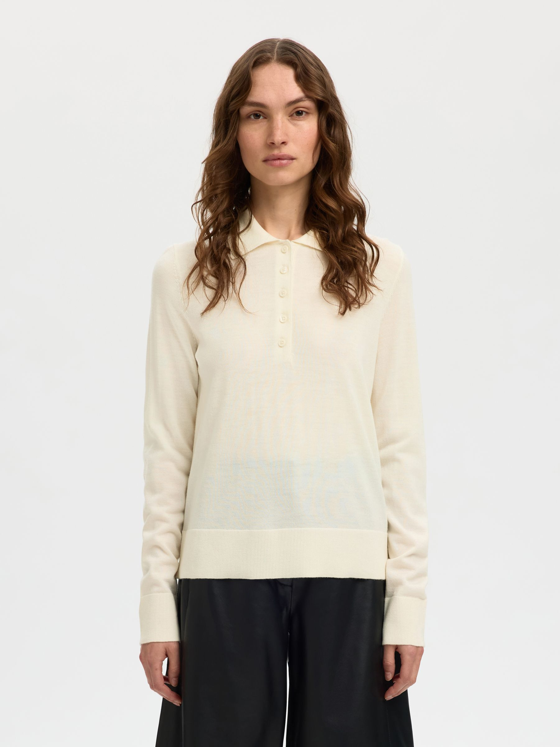 100% MERINOWOLL PULLOVER | Weiß | Selected | Selected
