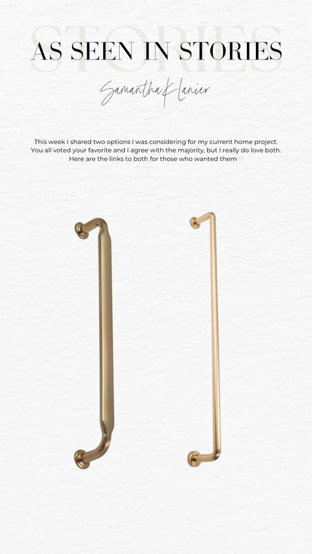 Here are the two brass/champagne pull options I shared on stories this week🫶🏻

#hardware #cabinethardware #brasshardware

#LTKstyletip #LTKfindsunder100 #LTKhome