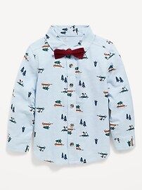 Printed Button-Front Oxford Shirt and Bow-Tie Set for Toddler Boys | Old Navy (US)