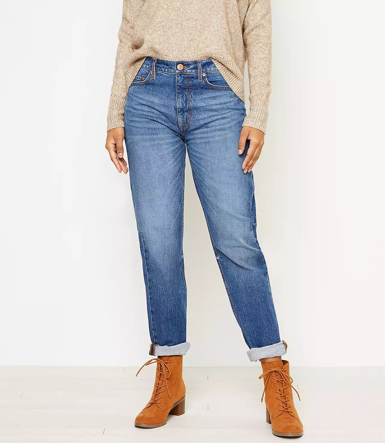 Boyfriend Jeans in Vintage Dark Wash | LOFT