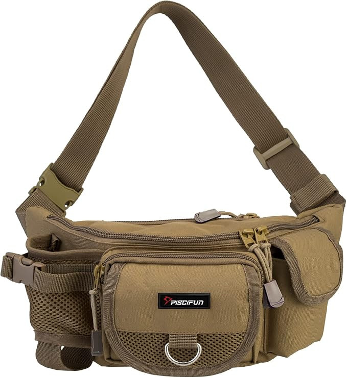 Piscifun Fishing Tackle Bag with Adjustable Waist Strap, Portable Multi-function Fanny Fishing St... | Amazon (US)