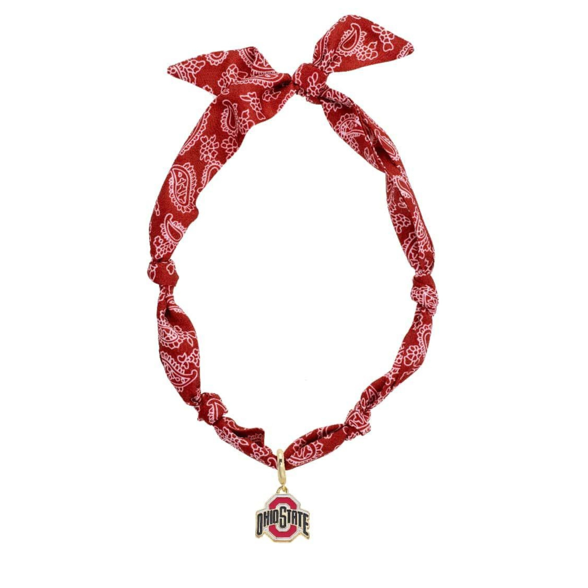 CANVAS Style Ohio State Buckeyes Bandana Scarf Necklace with 18k Gold-Plated Pendant | Fanatics