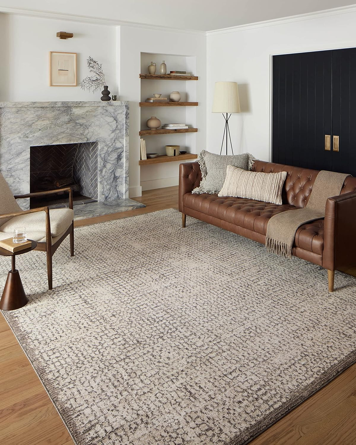Loloi Darby Ivory/Stone 6'-7" x 9'-3" Area Rug | Amazon (US)