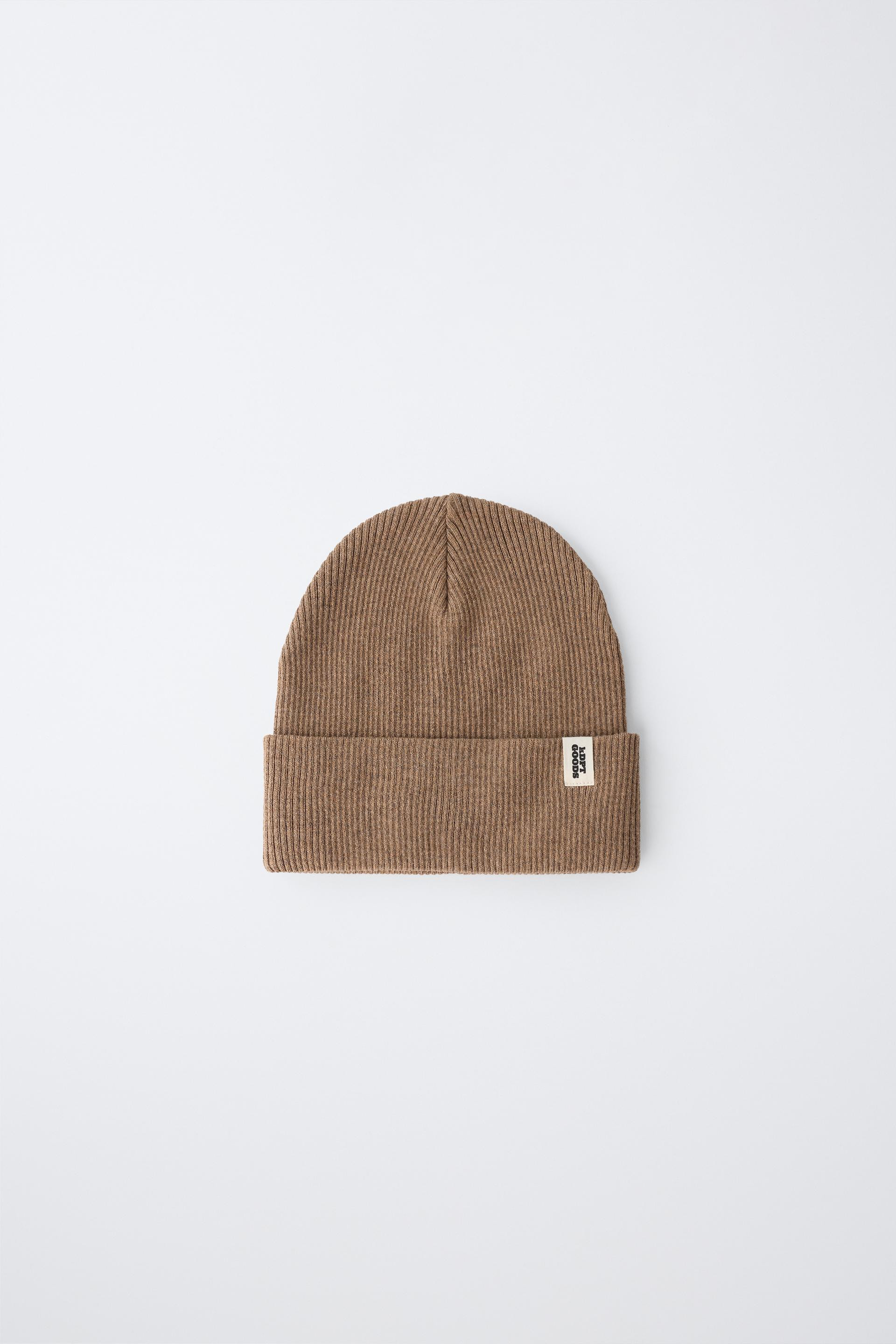 Zara - Ribbed Knit Beanie With Label In Ice - 3-6 Years (52 Cm) - Kids | Zara UK