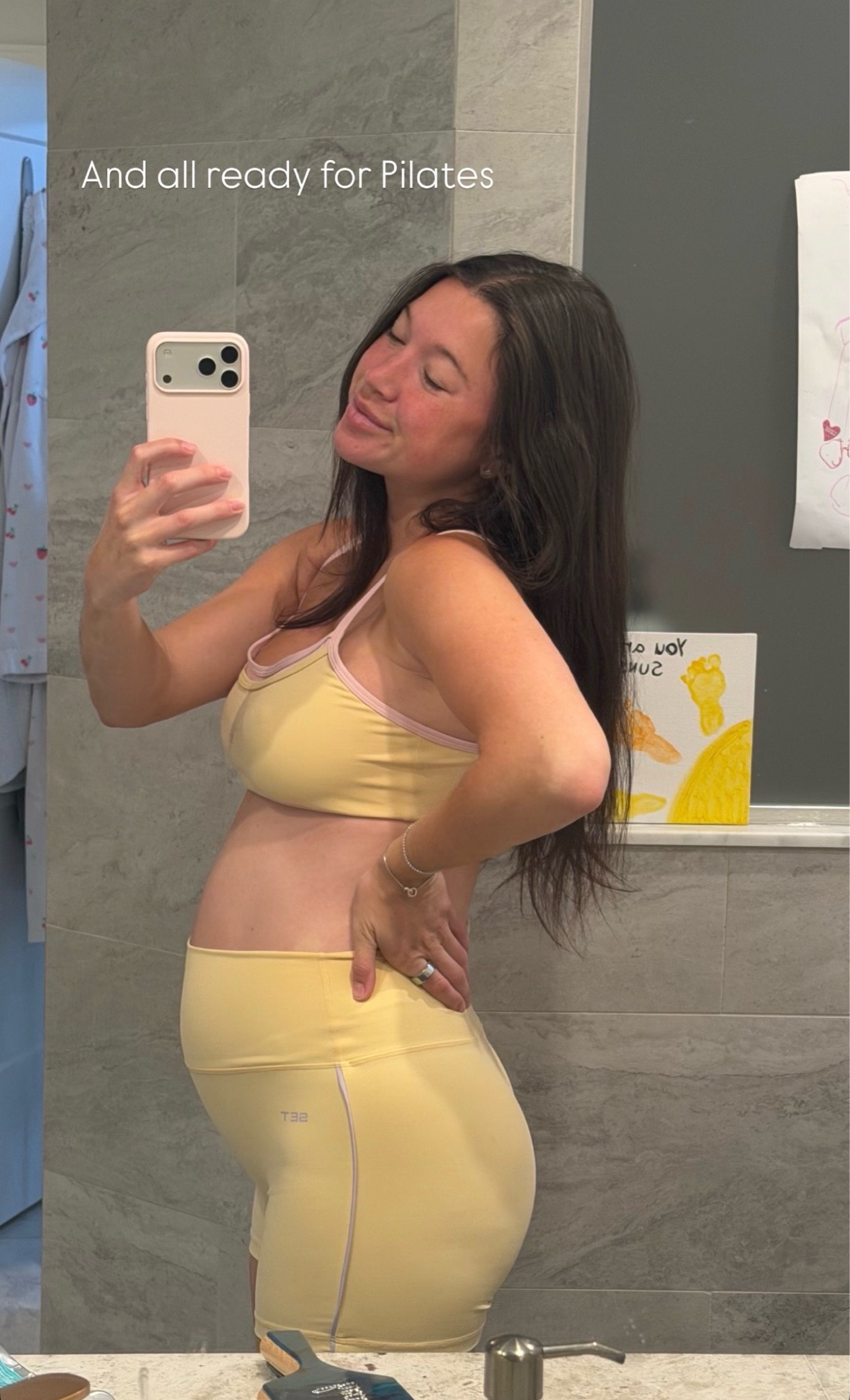 Pilates outfit of the day 💛💐

#LTKdayinmylife #LTKootd #LTKBump