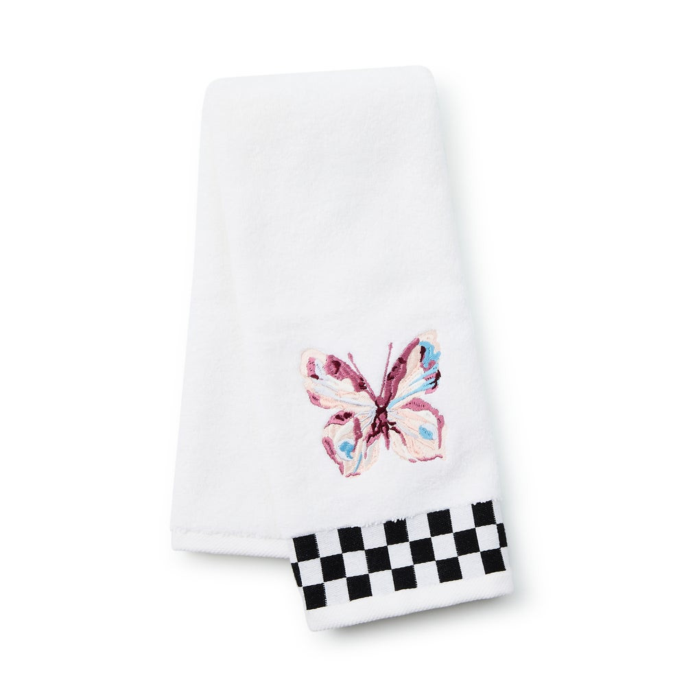 Eternity Butterfly Check Hand Towel | MacKenzie-Childs