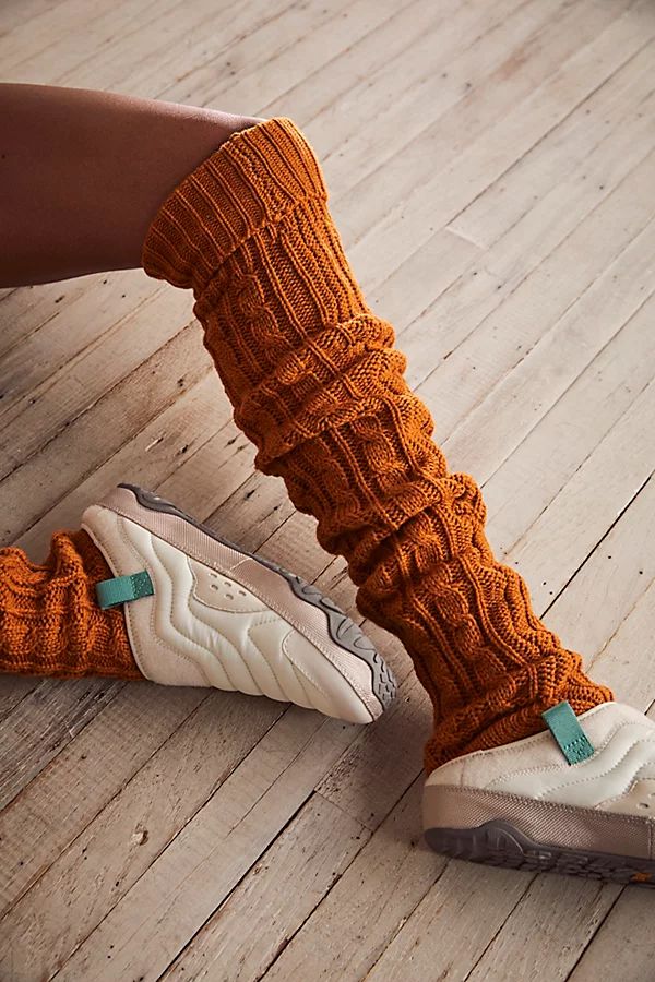 Alpine Cable Over-The-Knee Socks by Free People, Ginger, One Size | Free People (Global - UK&FR Excluded)
