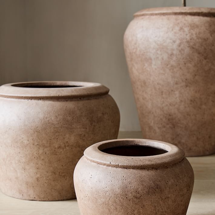 Colin King Washed Ficonstone Planters | West Elm (US)